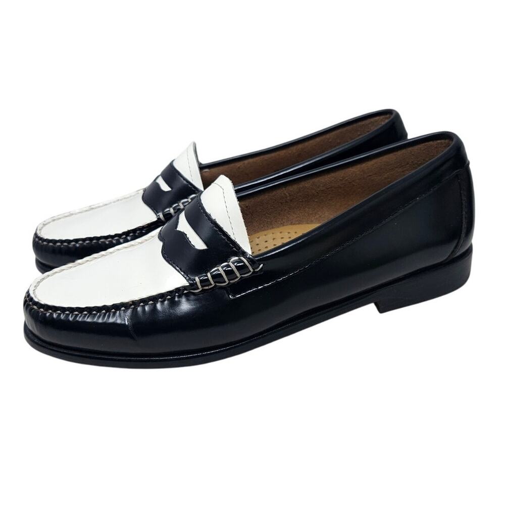 Bass Black and White Loafers